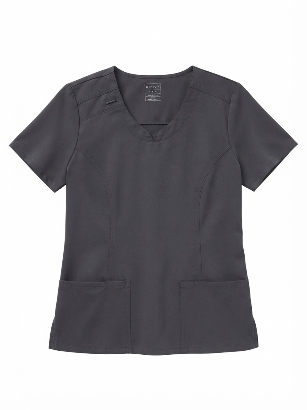 NFINITY Dark Gray V-Neck Short Sleeve Scrub Top